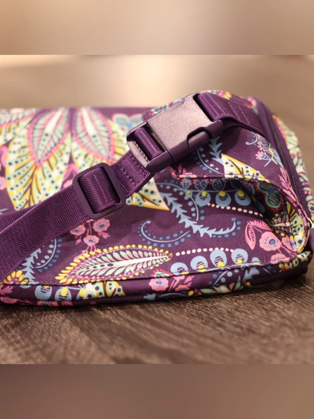 Vera Bradley Purple Paisley Performance Twill Belt Bag Crossbody Fanny Pack
